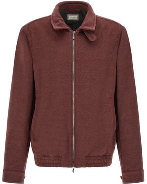 Brunello Cucinelli Virgin Wool Beaver Bomber Jacket - Brown