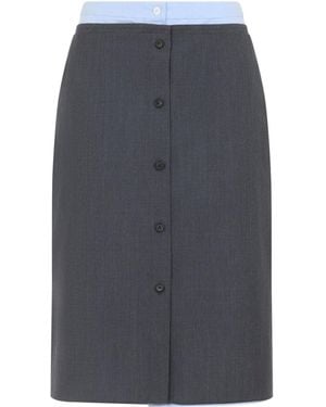 Prada Wool Skirt - Gray