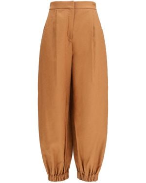 Fendi Balloon Pants Cotton-Linen - Brown