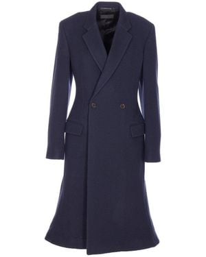 Balenciaga Godet Midi Coat - Blue