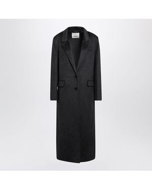 Isabel Marant Clesa Anthracite Wool And Cashmere Coat - Black