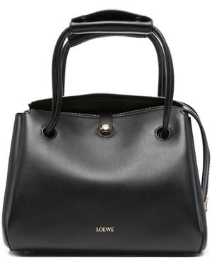 Loewe Madrid Medium Leather Handbag - Black
