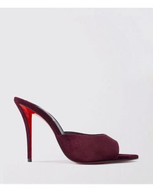 Christian Louboutin Flat Sandals Burgundy - Red