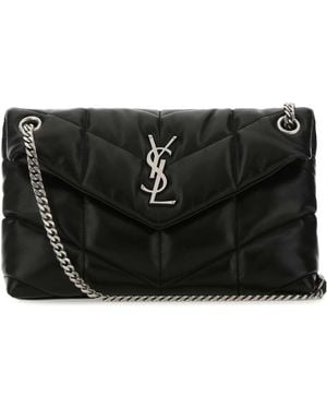 Saint Laurent Nappa Leather Small Puffer Shoulder Bag - Black