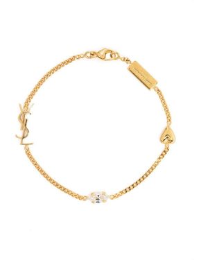 Saint Laurent Cassandre Charm Bracelet in Metallic | Lyst