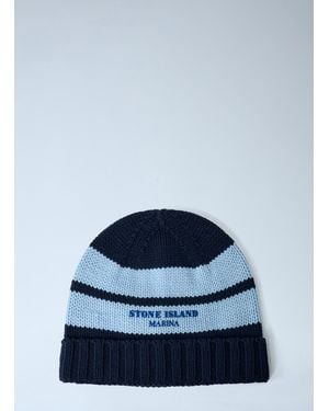 Stone Island Marina Beanie Hat - Blue