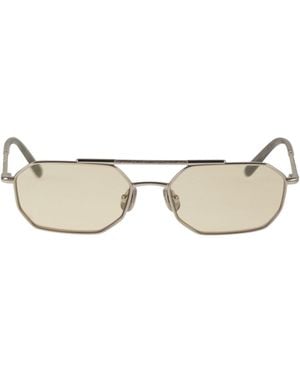Brunello Cucinelli Titanium Sunglasses With Polyamide Lenses - White