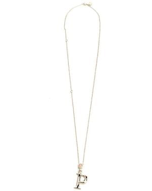 Chloé "P" Necklace - White