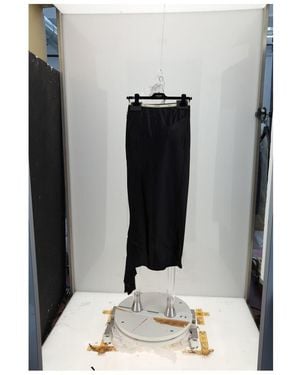 Celine Satin Long Skirt - Black