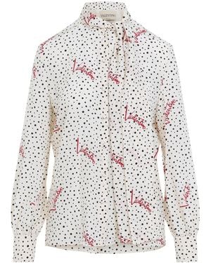 Valentino Bollicine Crepe Shirt - White