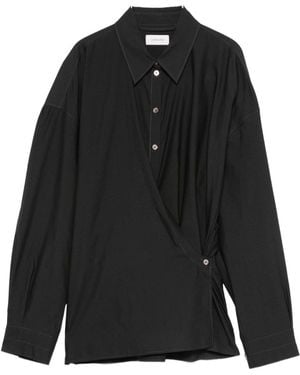 Lemaire Cotton And Silk Blend Shirt - Black