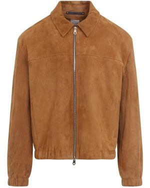 Paul Smith Camel Oversized Leather Jacket - Brown