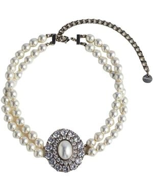 Self-Portrait Self Portrait Pearl Crystal Choker - Metallic