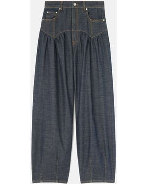 Ganni Slub Denim Corset Jeans - Gray