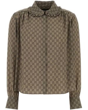 Gucci Printed Silk Shirt - Green