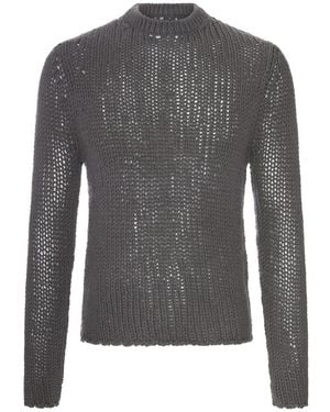 Our Legacy Open-Knit Crew-Neck Sweater - Gray