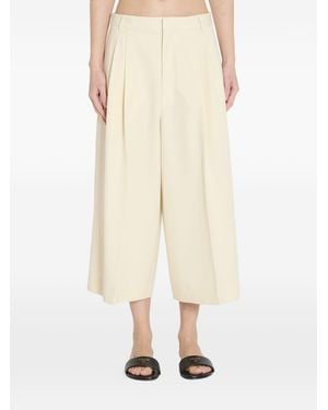 Celine Wool Cropped Pants - Natural