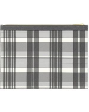 Thom Browne Grainy Leather Pouch - Metallic