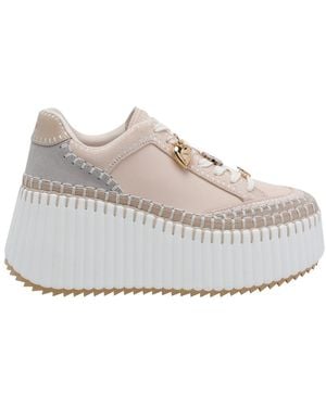 Chloé Nama Wedges Sneakers - Gray