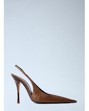 Saint Laurent Slingback Stiletto Heels - White