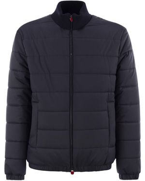 Kiton Technical Fabric Bomber Jacket - Blue