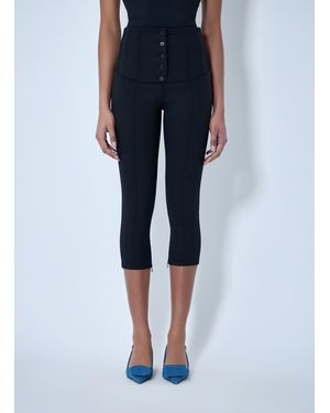 Jacquemus High-Waisted Buttoned Cycling Pants - Blue