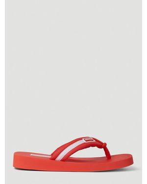 KENZO Logo Patch Flip Flops - Red