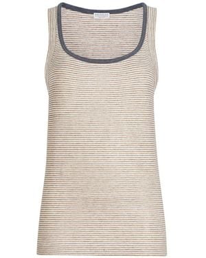 Brunello Cucinelli Linen Tank Top - Brown