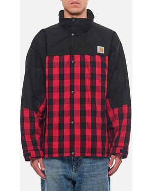 Junya Watanabe Check Pattern Jacket With Frontal Zip And Snap Button Closure - Red