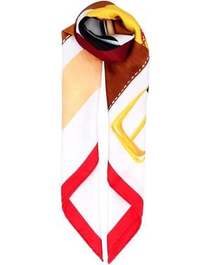 Celine Scarf With Printed Motifs - Red