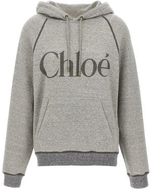 Chloé Chloã Logo Hoodie - Gray
