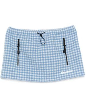 Miu Miu Wool Blend Mini Skirt - Blue