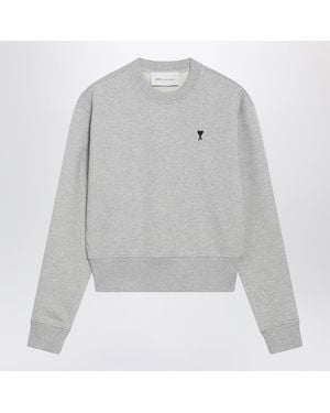 Ami Paris Ami De Coeur Crewneck Sweatshirt - Gray