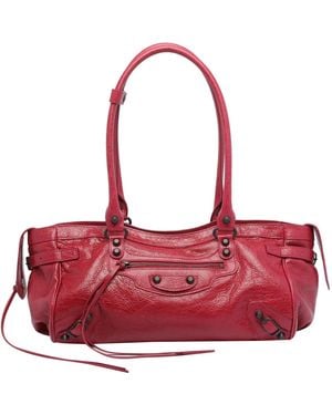 Balenciaga Le City East West Shoulder Bag - Red