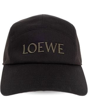 Loewe Logo Cotton Baseball Cap - Black