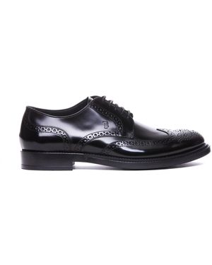 Tod's Leather Lace Up Shoes - Black