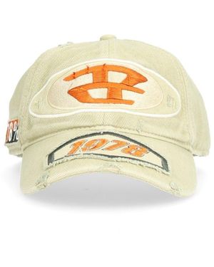 DIESEL Baseball Cap With Embroidered Patches - Metallic