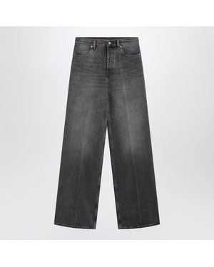 Gucci Stone-Washed Wide-Leg Jeans - Gray