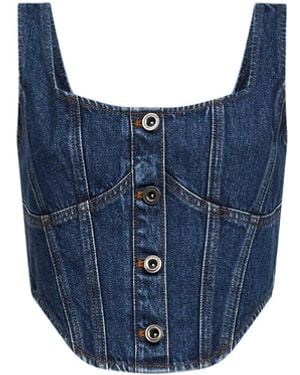 Self-Portrait Self Portrait Denim Corset Top - Blue
