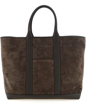 Tom Ford Suede Shopping Bag - Black