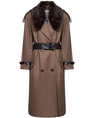 Burberry Sepia Gabardine Roseville Long Trench Coat - Brown