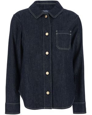Max Mara 'S Maxmara 'Emphasis' Shirt With Classic Collar And Chest Pocket - Blue