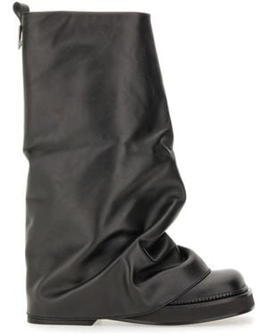 The Attico Leather Ankle Boots 'Robin' - Black