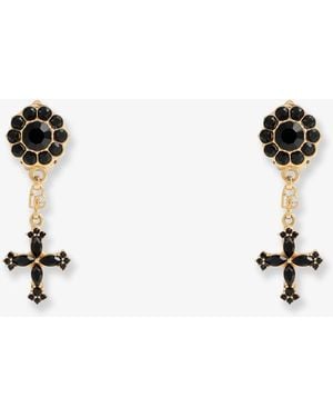 Dolce & Gabbana Dolce & Gabbana Brass Earrings With Rhinestones - Natural