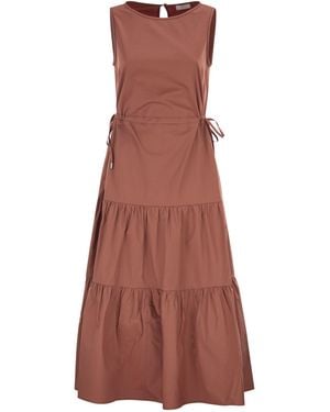 Peserico Sleeveless Midi Dress - Brown