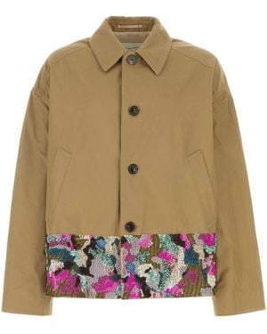 Dries Van Noten Camel Cotton Robinson Overcoat - Green