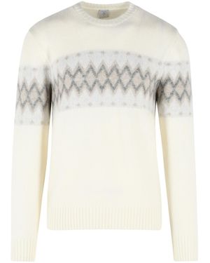 Eleventy Ivory Cashmere And Silk Blend Sweater - White