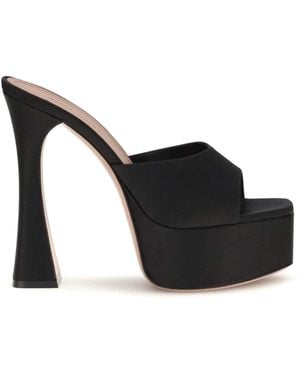 AMINA MUADDI Dalida Satin Sandals - Black