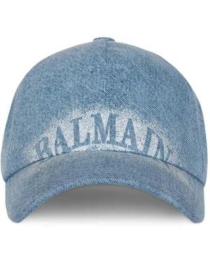 Balmain Printed Baseball Cap - Blue
