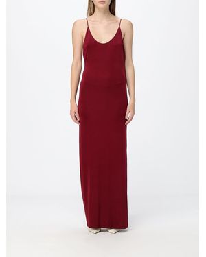 Saint Laurent Long Slip Dress - Red